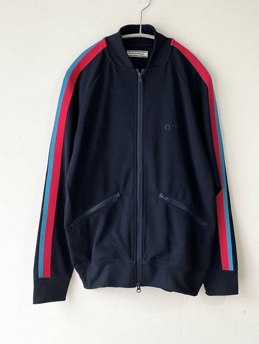 Onitsuka Tiger Retro Varsity Snap Track Jacket Navy/Red - Men's XL